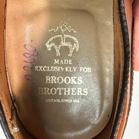 NEW HEELS Alden x Brooks Brothers 972 Straight Tip Blucher Brown Calf USA 8.5 D main image 4